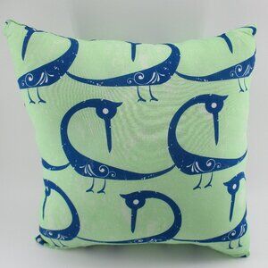 15" Green and Blue Phoenix Pillow made crisscross style in reverse side.